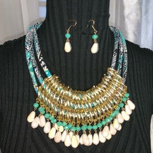 Cristal collar set de 14k plated gold